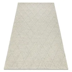 Tappeto in lana TAHAR 99001C beige - TESSUTO A MANO anello, Rombi, boho