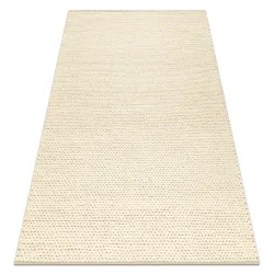 Tappeto in lana TAHAR 99004B crema - TESSUTO A MANO anello, tinta unita