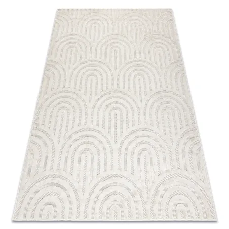 Tappeto geometrico bianco in sisal, perfetto per arredamenti moderni
