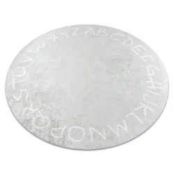 Tappeto lavabile ANDRE 2394 cerchio, Alfabeto antiscivolo grigio - PRODOTTO DI SECONDO GRADO