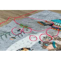 BAMBINO 2160 tappeto lavabile Strade, villaggio indiano, animali per bambini, antiscivolo grijs - PRODOTTO DI SECONDO GRADO