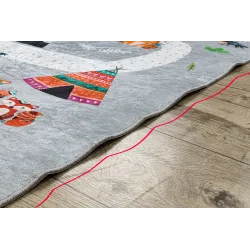 BAMBINO 2160 tappeto lavabile Strade, villaggio indiano, animali per bambini, antiscivolo grijs - PRODOTTO DI SECONDO GRADO