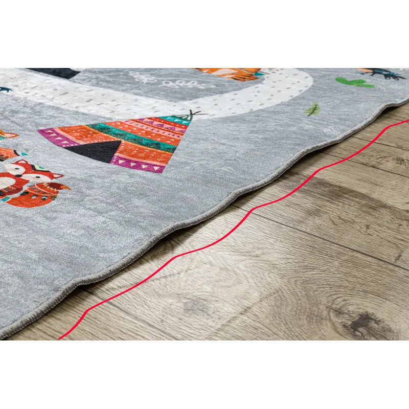 BAMBINO 2160 tappeto lavabile Strade, villaggio indiano, animali per bambini, antiscivolo grijs - PRODOTTO DI SECONDO GRADO