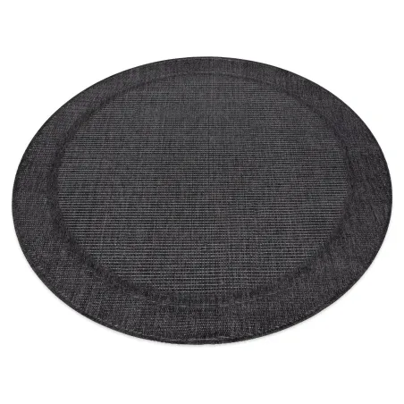 Tappeto rotondo TIMO 5979 in sisal con bordo nero per esterni