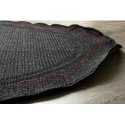 Tappeto TIMO 5979 in nero, perfetto per spazi esterni