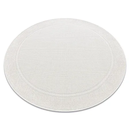 Tappeto rotondo TIMO 5979 in sisal bianco, perfetto per esterni