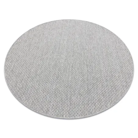 Tappeto rotondo TIMO 6272 in sisal grigio chiaro, perfetto per esterni