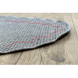 Tappeto TIMO 6272 in sisal naturale, colore grigio chiaro