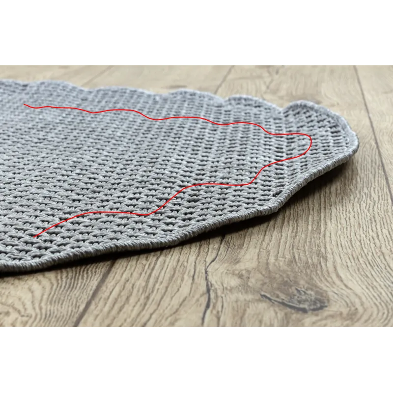 Tappeto TIMO 6272 in sisal naturale, colore grigio chiaro