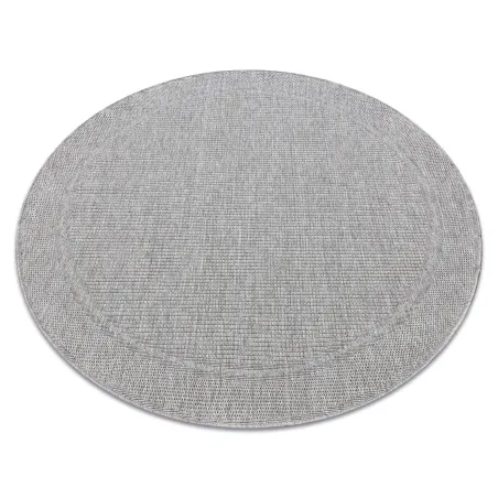 Tappeto rotondo TIMO 5979 in sisal grigio chiaro, ideale per esterni