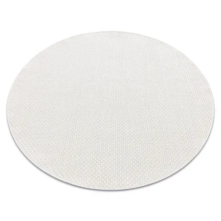 Tappeto rotondo TIMO 6272 in bianco, adatto per spazi esterni