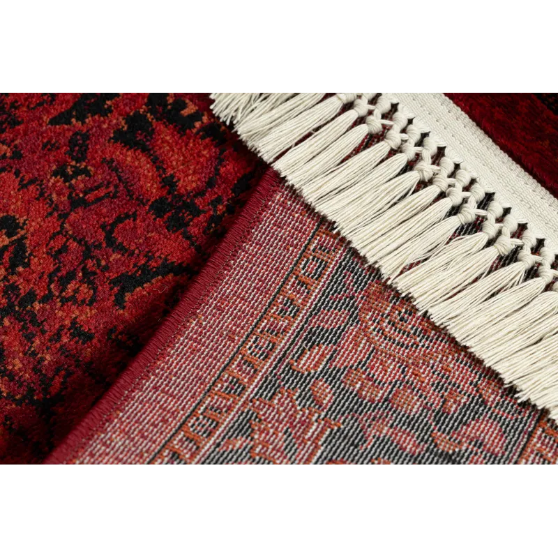 Dywan ORIENT 5125 bordo / czarny Ramka, klasyczny, ornament, z frędzlami 