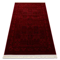 Tappeto ORIENT 5365 bordeaux / nero Cornice, orientale, con frange