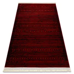 Tappeto ORIENT 5820 bordeaux / nero Orientale, righe con frange