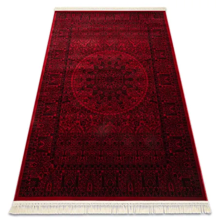 Dywan ORIENT 6039 bordo / czarny Ramka, rozeta, orientalny, z frędzlami 
