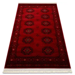 Tappeto ORIENT 6871 bordeaux / nero Cornice, classico, ornamento, con frange
