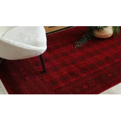 Dywan ORIENT 6889 bordo / czarny Buchara, ramka, orientalny, z frędzlami 