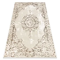 Tappeto ALLURE 1961 Ornament, cornice - Strutturato, elegante, glamour crema / oro