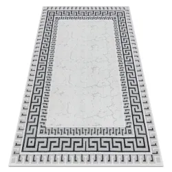 Tappeto ALLURE 1960 Chiave greca, cornice - Strutturato, elegante, glamour bianco / grigio