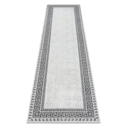 Tappeto, passatoia ALLURE 1960 Chiave greca, cornice - Strutturato, elegante, glamour bianco / grigio