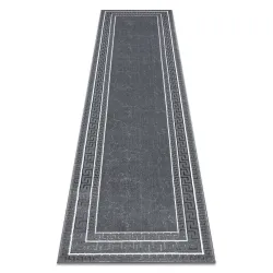 Tappeto, passatoia ALLURE 1960 Chiave greca, cornice - Strutturato, elegante, glamour grigio