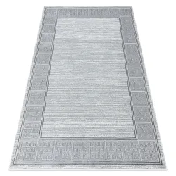 Tappeto ALLURE 8783 Chiave greca, cornice - Strutturato, elegante, glamour grigio chiaro / bianco