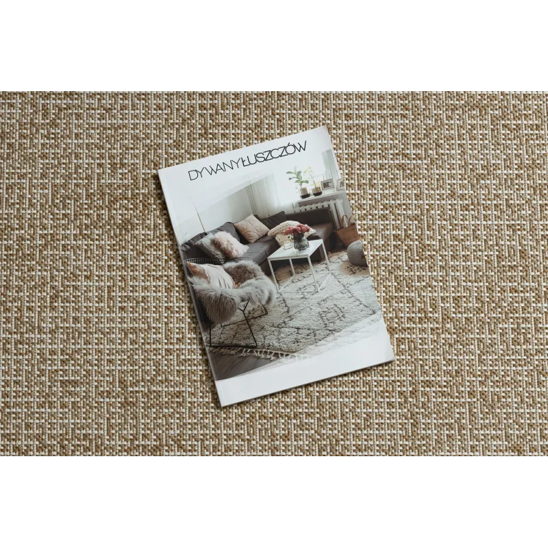 Tappeto in sisal a rete beige, perfetto per spazi contemporanei