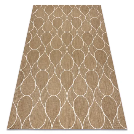 FLAT 49379265 Tappeto in sisal Gocce - colore paglia beige naturale, tessuto corda