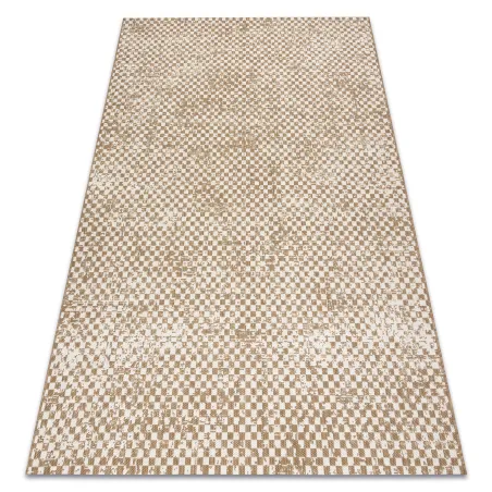 Tappeto geometrico in sisal, colore paglia beige naturale, tessuto corda