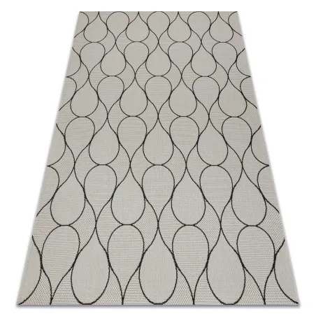 Tappeto in sisal crema e nero, ideale per ambienti eleganti