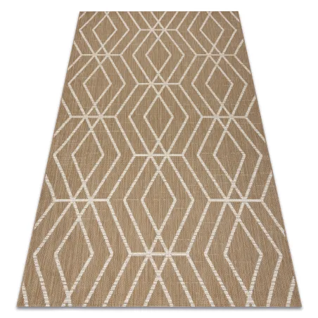 Tappeto geometrico in sisal, colore paglia beige naturale, materiale resistente
