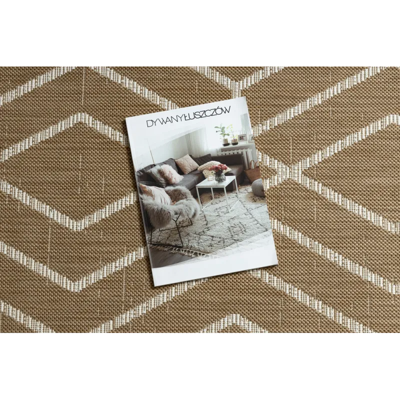Tappeto in sisal geometrico, colore paglia beige, perfetto per interni eleganti