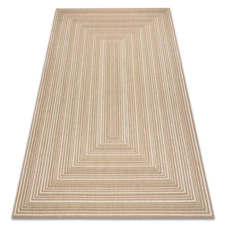 Tappeto geometrico in sisal, colore beige naturale, adatto per ogni ambiente