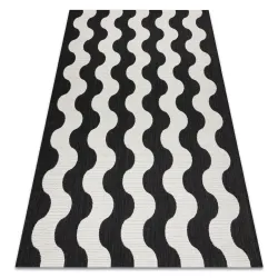 Tappeto SISAL FLAT 49377690 Onde crema / nero
