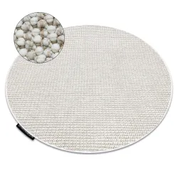 Tappeto CASABLANCA LOOP tondo bianco / beige a anelli, morbido