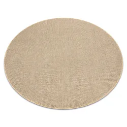 Tappeto rotondo in polipropilene beige 80 cm, stile moderno