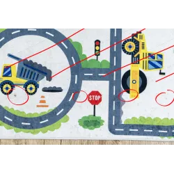 Tappeto lavabile BAMBINO 2223, design strade e macchine, per bambini