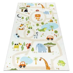Tappeto lavabile BAMBINO 1165 Zoo per bambini antiscivolo beige - PRODOTTO DI SECONDO GRADO