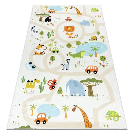 Tappeto BAMBINO 1165 Zoo, antiscivolo beige, per bambini - PRODOTTO DI SECONDO GRADO