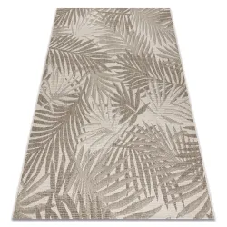 Tappeto di corda sisal FLOORLUX 20504 foglie champagne / grigio scuro GIUNGLA - 2° QUALITÀ