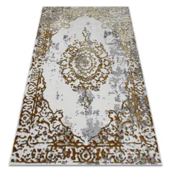 Tappeto ALLURE 1961 Ornamento, cornice - Strutturato, elegante, glamour oro / bianco