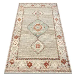 Tappeto SOHO 477.11.LA100 misto lana OSTA - Boho, cornice beige naturale / terracotta