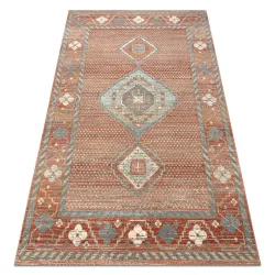 Tappeto SOHO 477.11.LA000 misto lana OSTA - Boho, cornice terracotta naturale / grigio