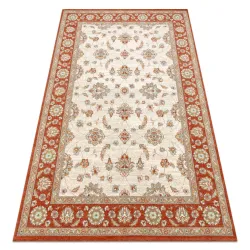 Tappeto SOHO 477.15.LA103 lana OSTA - Ornamento, cornice naturale beige / terracotta