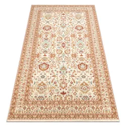 Tappeto SOHO 477.26.LA100 Lana OSTA - Ornamento, cornice Beige naturale / Terracotta