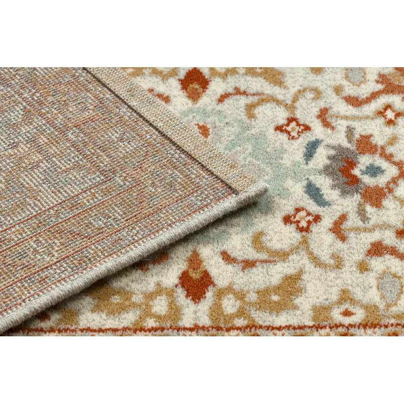 Dywan SOHO 477.26.LA100 wełniany OSTA - Ornament, ramka naturalny beż / terakota