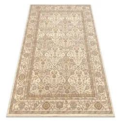 Tappeto SOHO 477.27.LA100 lana OSTA - Rombi, cornice geometrica naturale beige