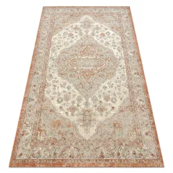 Tappeto SOHO 477.01.LA112 lana OSTA - Ornamento, rosone naturale terracotta / beige