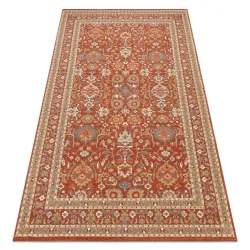 Tappeto SOHO 477.26.LA300 lana OSTA - Ornamento, cornice naturale terracotta / beige