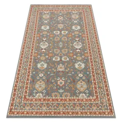 Tappeto SOHO 477.26.LA500 lana OSTA - Ornamento, cornice naturale blu / terracotta